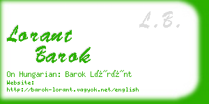 lorant barok business card